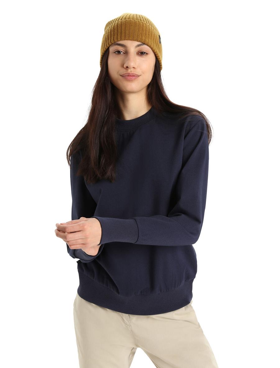 Midnight Navy Icebreaker Merino Central II Long Sleeve Women\'s Sweatshirts | AU 1617AHKP